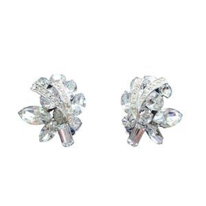 Weiss Vintage Austrian Rhinestone Clip Earrings